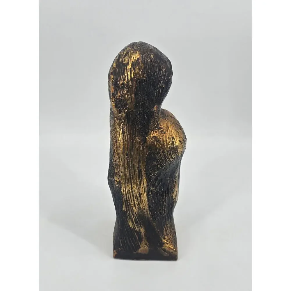 Vintage SYROCO Mid-Century Modern Lovers‎ Sculpture – Cast Resin Gold Finish